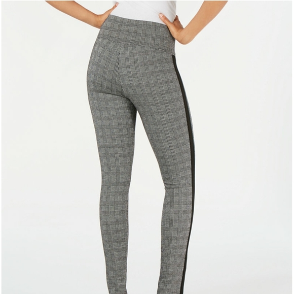 INC Glen Plaid Shaping Leggings with Extended Size - Picture 2 of 3